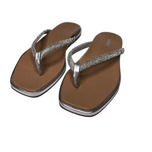 Vionic Sparkle Rhinestone Thong Sandals Flat Silver Women's US: 8 Bling Comfort